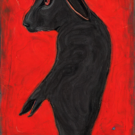 black rabbit Abstract Anthropomorphic2