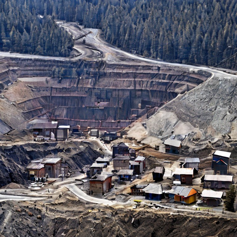Coal mining town and mine shafts deep in the mountains Toxic gas1