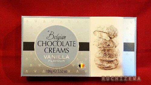 Belgian CHOCORATE CREAMS VANILLA FLAVOUR（スウィーツ＆キャンディー チョコレートクリームズ バニラ）パッケージ